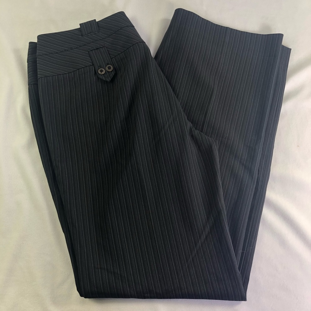 Larry Levine Black Pinstripe Wide Leg Pants